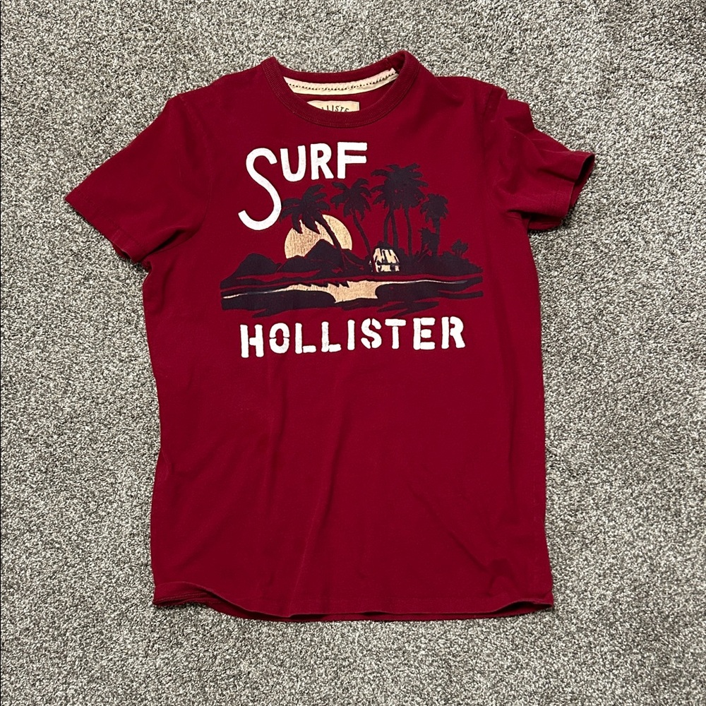 Hollister Maroon Surf Graphic Tee